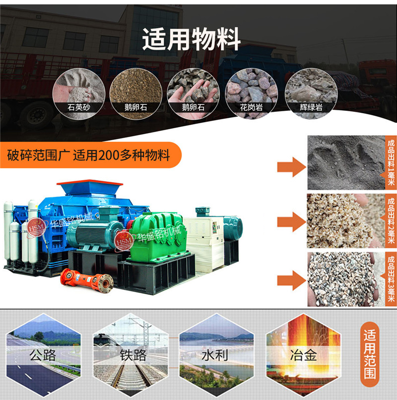 液壓對輥破碎機 煤矸石選硫精砂專用破碎設(shè)備:液壓對輥破碎機,好用不堵、磨損小